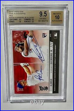 2019 TOPPS NOW HOME RUN DERBY ALONSO & GUERRERO JR. AUTO BGS 9.5 Pop 1 #8/10 w10