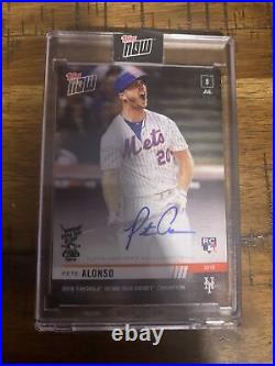 2019 Topps Now #493A Pete Alonso AUTO 51/99 (Home Run Derby Champion) METS