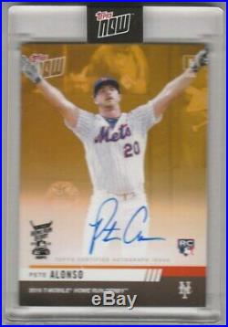 2019 Topps Now AUTO HRD-2BA Pete Alonso Home Run Derby Auto Gold