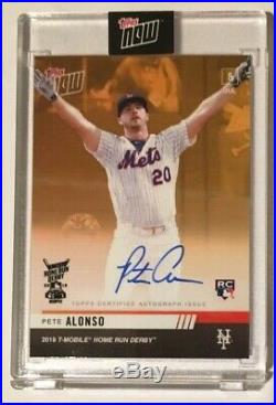 2019 Topps Now Home Run Derby Winner, MLB HR Leader PETE ALONSO RC AUTO SSP /50