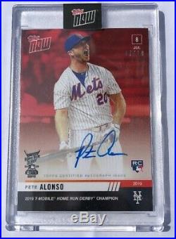 2019 Topps Now MLB Home Run Derby Pete Alonso Certified Auto / Autograph Card 10