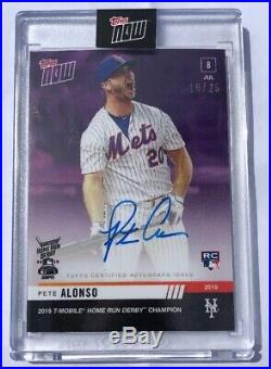 2019 Topps Now MLB Home Run Derby Pete Alonso Certified Auto / Autograph Card 25