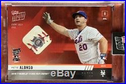 2019 Topps Now Pete Alonso Home Run Derby Event Used Ball Relic Card 6/10