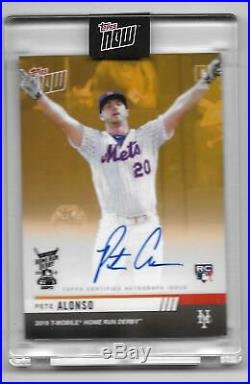 2019 Topps Now Pete Alonzo Home Run Derby Bonus Gold Autographed Rookie Card /50