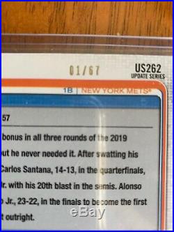2019 Topps Update Pete Alonso Home Run Derby Black Parallel #1/67 Number 1
