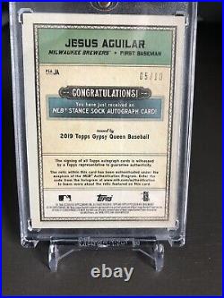 2019 Topps gypsy queen pull up sock relic Jesus Aguilar /10 homerun derby