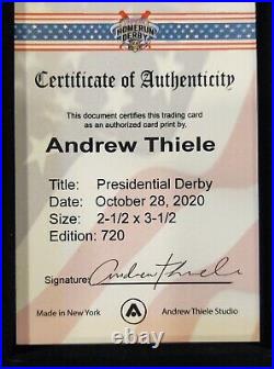 2020 Andrew Thiele Presidental Derby Two Sided Card #/720 Trump Biden Homerun