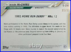 2020 Topps Chrome Update Mark McGwire 1992 Home Run Derby #U296 Oakland A's PWE