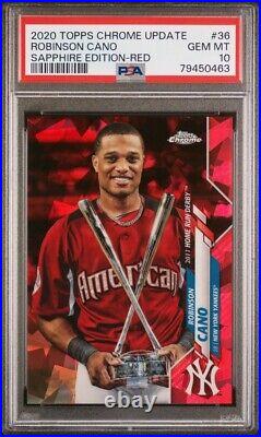 2020 Topps Chrome Update Sapphire Edition Red /5 Robinson Cano PSA 10 GEM MT