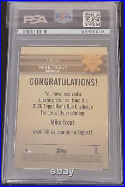 2020 Topps Home Run Challenge Winner #HRC-24 Mike Trout PSA 10 Jul. /Aug. /632