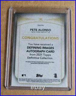 2021 Topps Definitive Pete Alonso Defining Images Auto DIA-PA autograph #/25