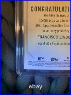 2021 Topps Home Run Challenge Winner #HRW-9 Francisco Lindor July #89/175 CSG 10