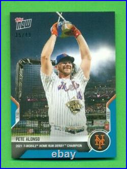 2021 Topps Now #504 Pete Alonso Blue Parallel #35/49 Home Run Derby Champion