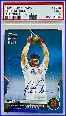 2021 Topps Now Pete Alonso Auto Blue #/49 Home Run Derby Champ PSA 9