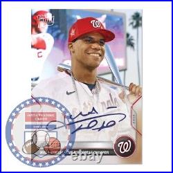 2022 MLB TOPPS NOW Card 567A On-Card Auto # to 99 Juan Soto HR Derby Champion