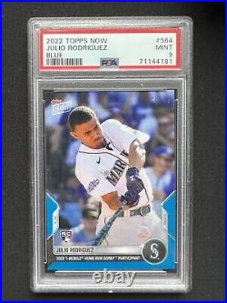 2022 Topps Now #564 Julio Rodriguez Blue /49 Home Run Derby RC PSA 9