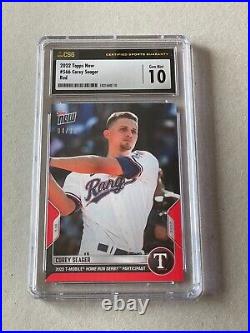 2022 Topps Now 566 Home Run Derby COREY SEAGER Red /10 Parallel CSG 10 Graded SP