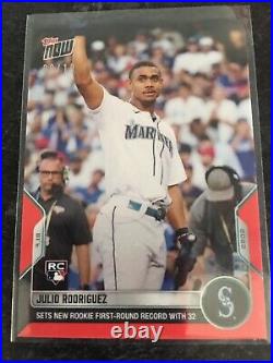 2022 Topps Now #568 SSP Julio Rodriguez RC 8/10 Red Parallel Mariners ROY