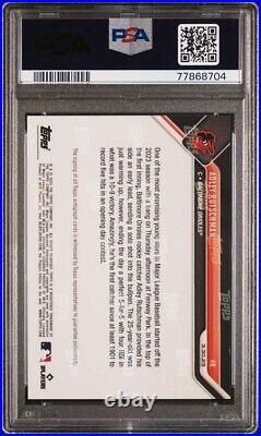 2023 Topps Now Adley Rutschman Opening Day #4B RC Blue ON CARD Auto 13/49 PSA 10