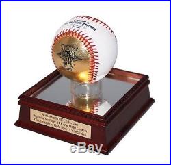 24 KT Gold Leather 2011 Home Run Derby Baseball in Glass Display Case