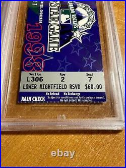 (2) 1998 MLB All Star Game Ticket + Home Run Derby Stub Ken Griffey Jr PSA 8 NM