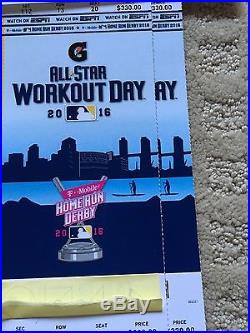 (2) 2016 MLB Home Run Derby And (2) 5 Day Fanfest Passes