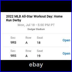 2 HOME RUN DERBY 2022 TICKETS on Reserve 9 Row A