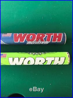 34/27 Worth slowpitch softball bats (Homerun derby only)