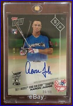 Aaron Judge 2017 Topps Now 346A Autograph Auto Home Run Derby Champion RC 26/99