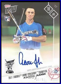 Aaron Judge 2017 Topps Now 346A Autograph Home Run Derby Champion 31/99 Yankees