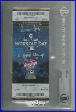 Aaron Judge Auto Signed 2017 Home Run Derby Ticket W Insc New York Yankees Bas