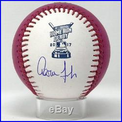Aaron Judge Autographed 2017 Pink Home Run Derby Baseball Fanatics Auth #4