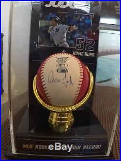 Aaron Judge Autographed Homerun Derby Baseball NY YANKEES with stand