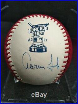 Aaron Judge NY Yankees Signed 2017 Pink Home Run Derby Moneyball Baseball