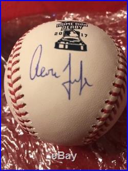 Aaron Judge Signed 2017 Home Run Derby Baseball MLB Hologram + FANATICS COA