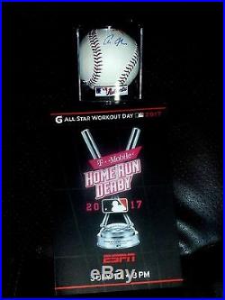 Aaron Judge Signed All Star Baseball In Display Case + Home Run Derby Program