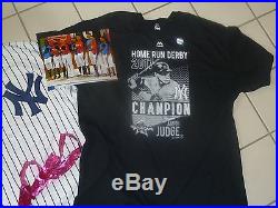 Aaron Judge Signed Yankee Jersey + Rare Home Run Derby T Shirt And Lots More