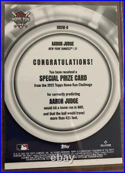 Aaron Judge Yankees Topps Home Run Challenge Winner Double Down 2022 91/122
