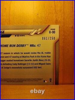 Aaron judge 2020 home run derby refractor serial # 061/250 gem mint 10