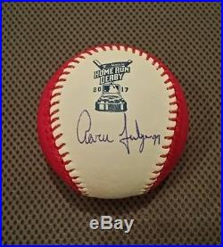 Aaron judge autographed 2017 home run derby pink money baseball Yankees jsa