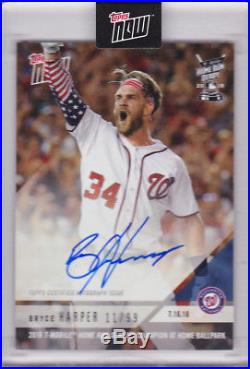 Bryce Harper Nats Autograph 2018 TOPPS NOW T-Mobile Home Run Derby Auto 467A /99