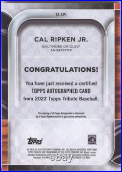 Cal Ripken Jr. 2022 Topps Tribute Auto Card #ta-cpj + Bonuses 6/25 Orioles Hof