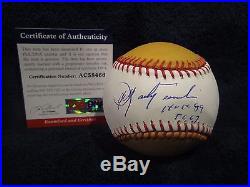Carl Yastrzemski Autographed OML Home Run Derby (Selig) Baseball PSA Cert