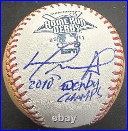 David Ortiz Signed Official 2010 Home Run Derby Baseball With 2010 Derby Champ BAS