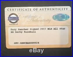 GARY SANCHEZ Signed 2017 Home Run Derby Baseball STEINER Coa Rookie Auto Yankees