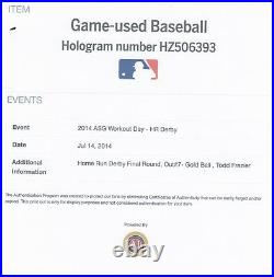 GOLD HOME RUN DERBY Game Used All Star Baseball Todd Frazier Cincinnati Reds HR