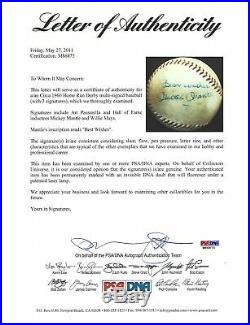 Historic Mickey Mantle & Willie Mays Signed First Home Run Derby Baseball PSA