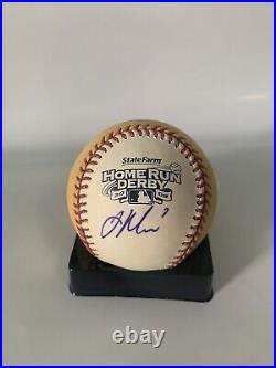 JOE MAUER Autographed Signed Official 2009 Home Run Derby Gold Logo Baseball MIN