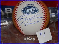 JOSH HAMILTON RANGERS 2008 AUTOGRAPHED GOLD HOME RUN DERBY BALL WithBIBLE VERSE