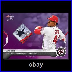 Juan Soto HOME RUN DERBY Game Used Sock HR Relic 2021 TOPPS NOW #'d 25 Parallel